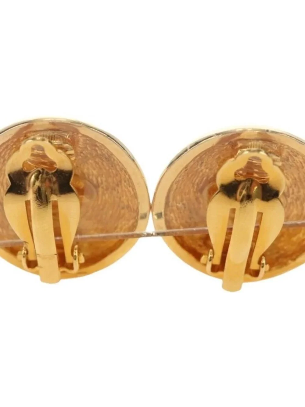 CHANEL Earring metal Gold Tone CC Auth 184597V